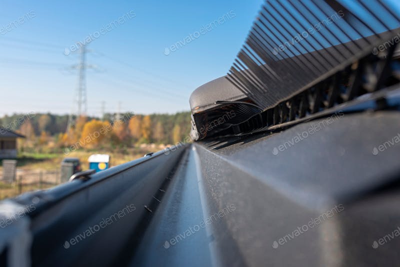 Close-up of a clean and well-maintained gutter system 